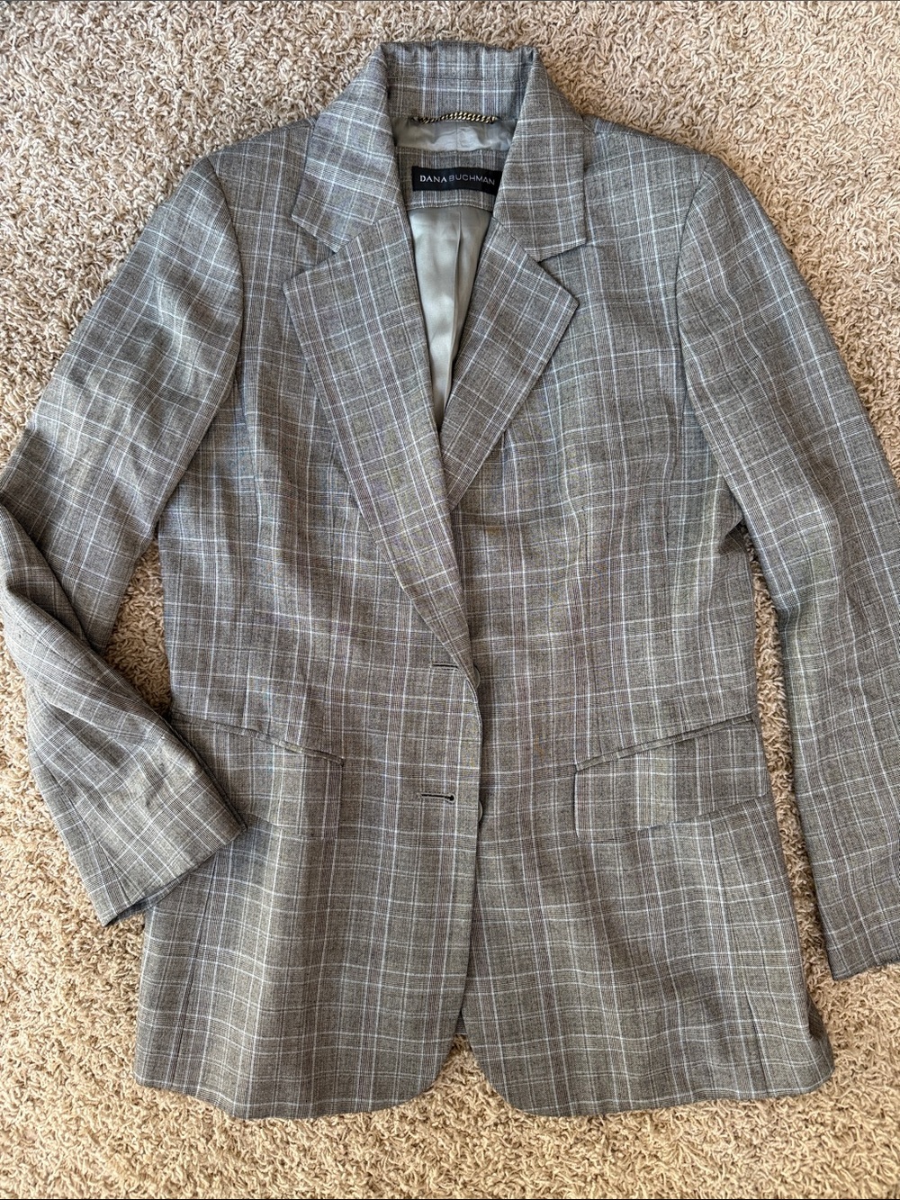 Dana Buchman Gray Plaid Blazer size 10
